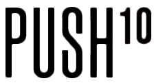 Logo for Push 10 agency, written out.